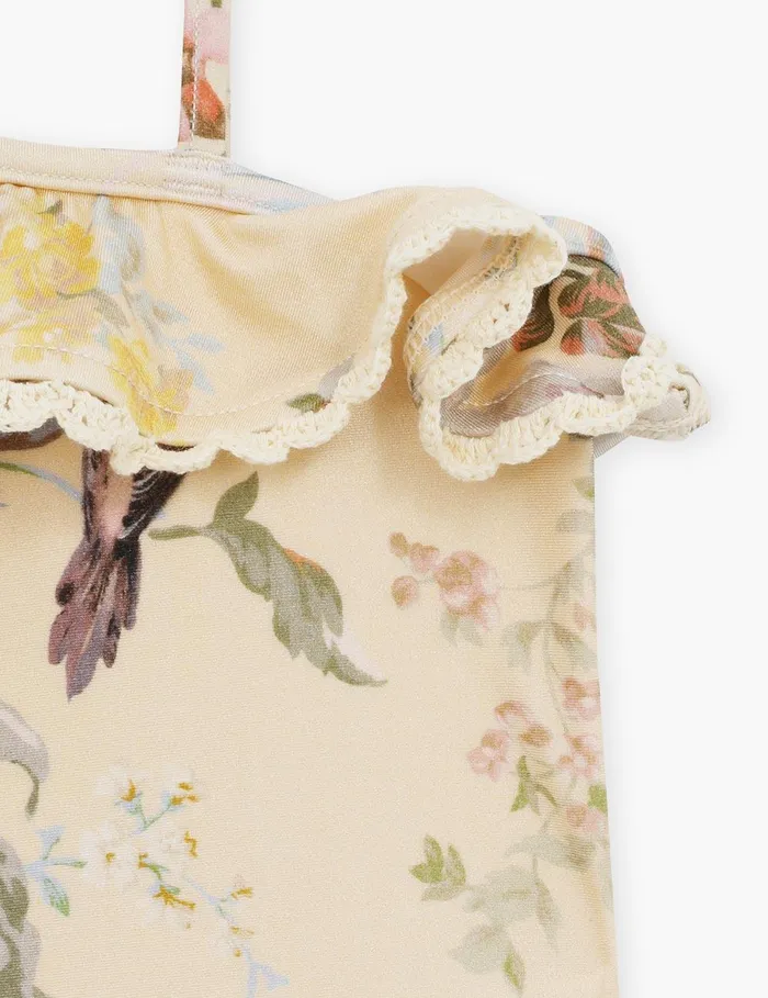 Kids Swimwear Zimmermann Tallow One Shoulder 1pc Cream Multi Floral