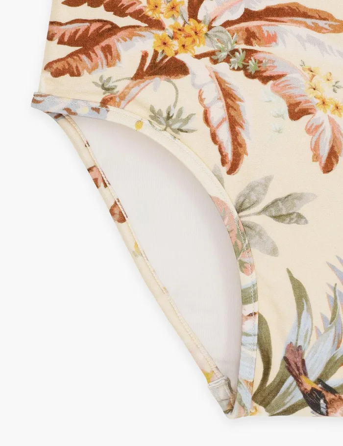 Kids Swimwear Zimmermann Tallow One Shoulder 1pc Cream Multi Floral