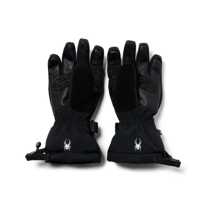Kids Synthesis Black Spyder Gloves