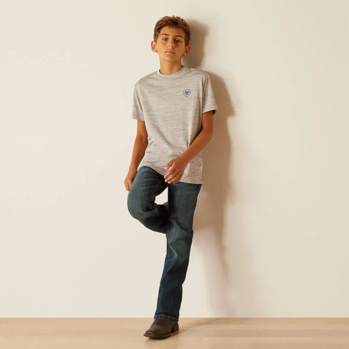Kids TShirts and Polos Ariat Charger Ariat Spirited TShirt Light Grey Heather Kids TShirts and Polos Ariat Charger Ariat Spirited TShirt Light Grey Heather
