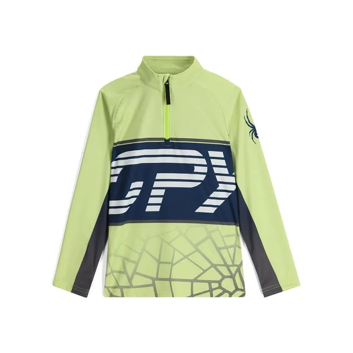 Kids Web Half Zip Lime Ice Spyder Fleece