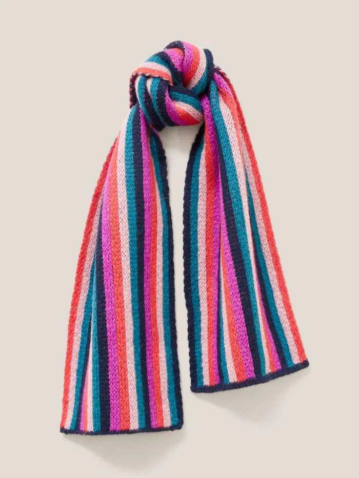 Kids White Stuff Scarves Multi Stripe Scarf Pink Multi