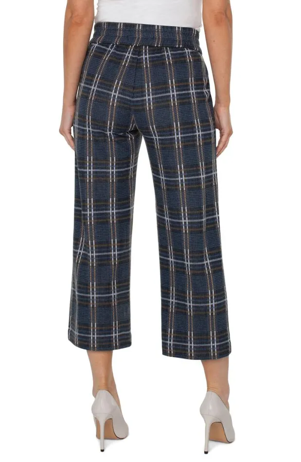 KNIT PULLONS Women Liverpool Los Angeles MABEL PULLON WIDE LEG Black Queen Blue Plaid