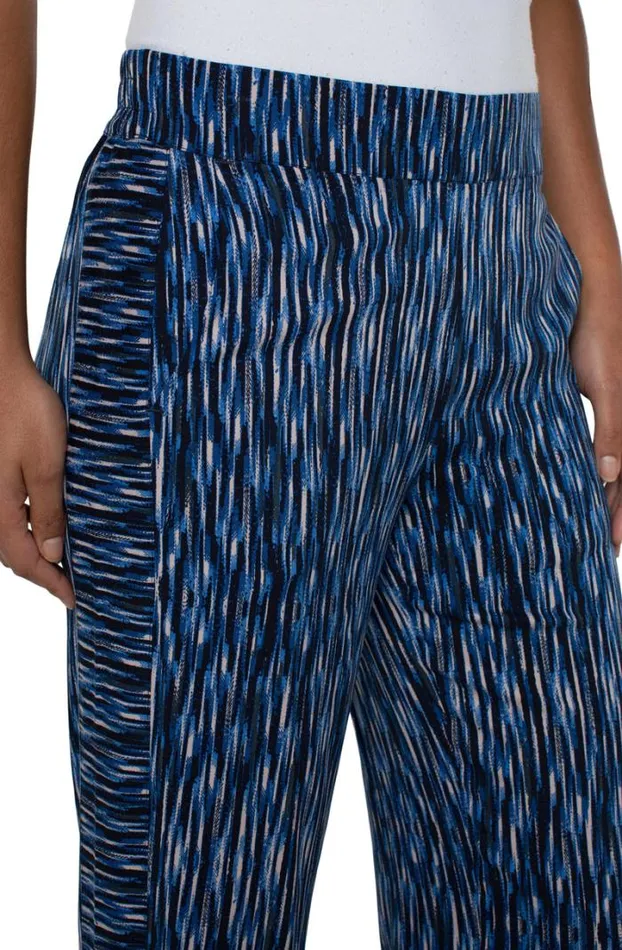 KNIT PULLONS Women Liverpool Los Angeles PULLON WIDE LEG CROP Linear Abstract Print