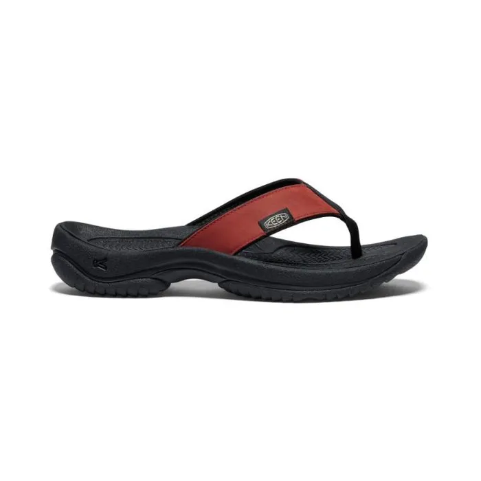 Kona Flip Fired BrickBlack Leather FlipFlop Men KEEN Sandals