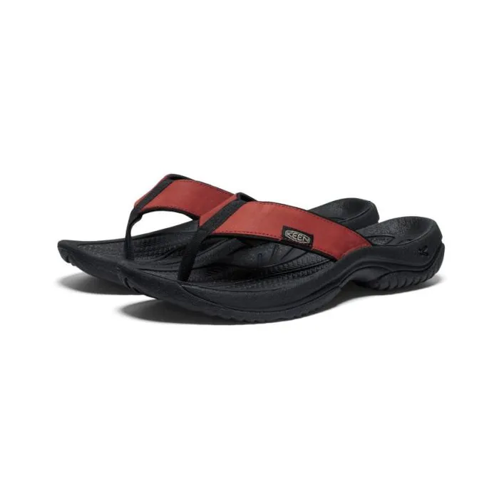 Kona Flip Fired BrickBlack Leather FlipFlop Men KEEN Sandals Kona Flip Fired BrickBlack Leather FlipFlop Men KEEN Sandals