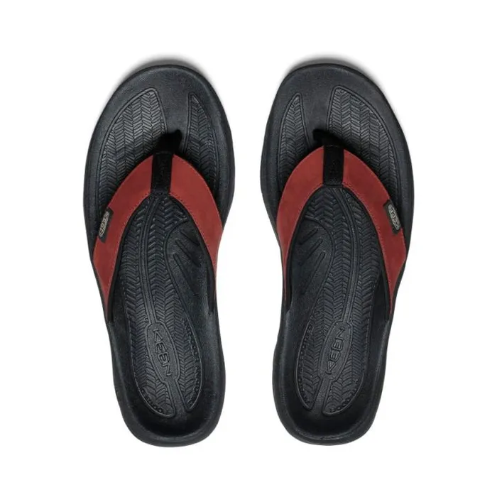 Kona Flip Fired BrickBlack Leather FlipFlop Men KEEN Sandals Kona Flip Fired BrickBlack Leather FlipFlop Men KEEN Sandals