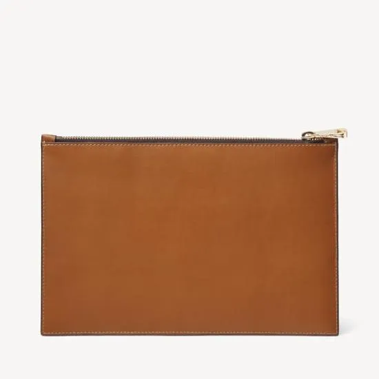 Large Essential Flat Pouch Tan Woven Leather Women Aspinal Of London Woven Leather