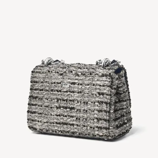 Large Lottie Bag Silver Metallic Tweed Women Aspinal Of London Shoulder