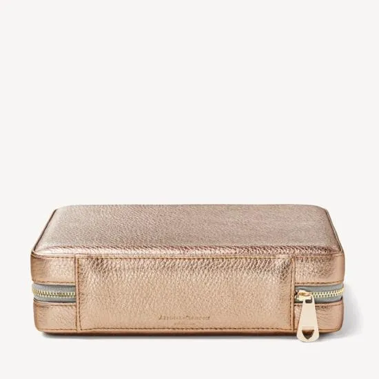 Large Travel Jewellery Case Champagne Pebble Women Aspinal Of London Jewellery Boxes