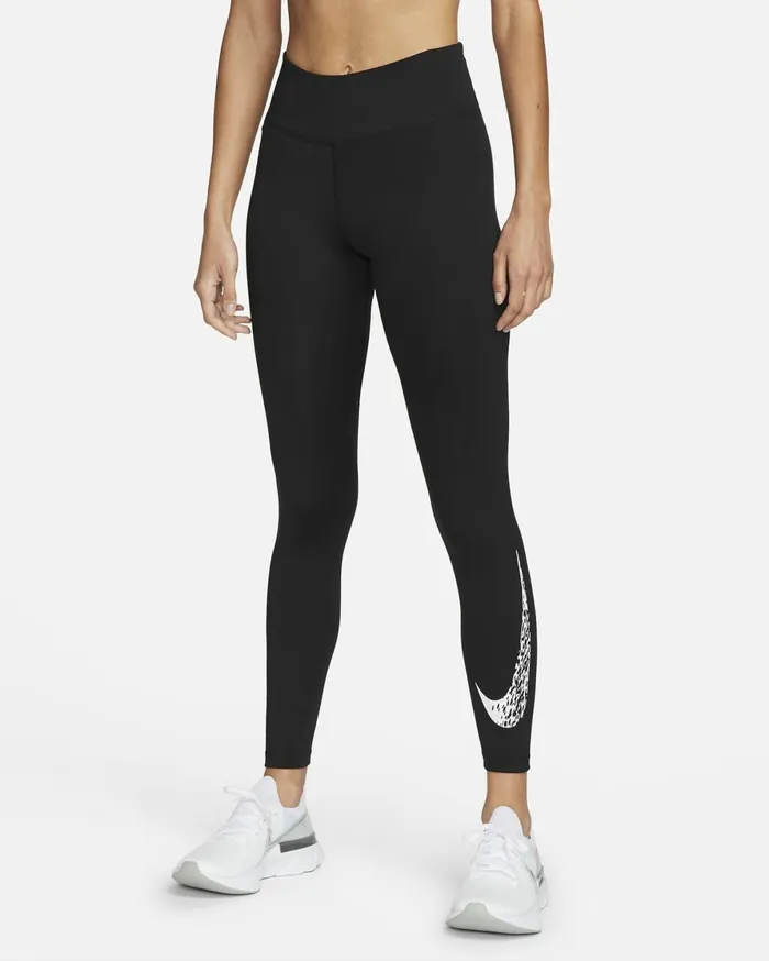 Leggings Women Nike Swoosh Run Blackwhite