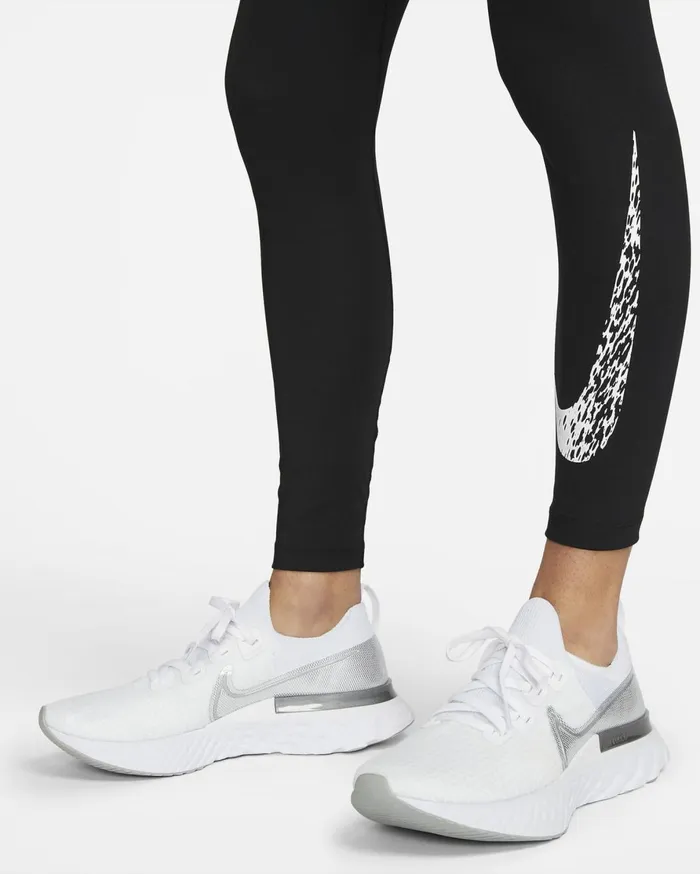 Leggings Women Nike Swoosh Run Blackwhite