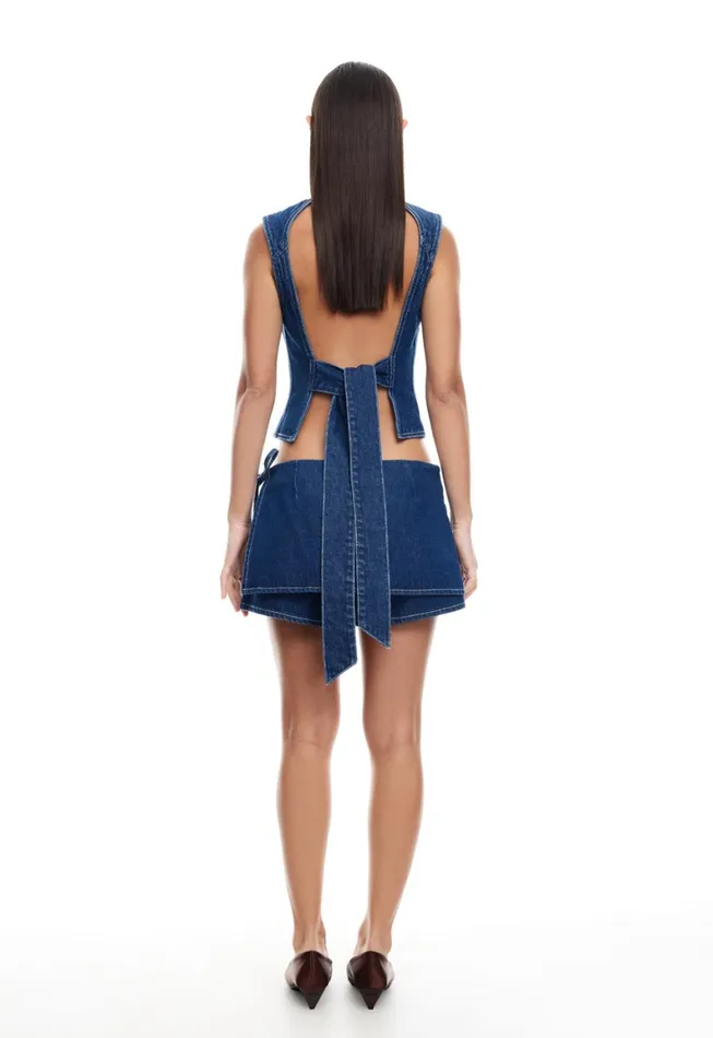 Lioness Fashion COUNTRYSIDE TOP Blue Denim Women Tops
