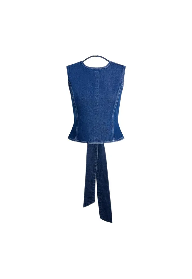 Lioness Fashion COUNTRYSIDE TOP Blue Denim Women Tops
