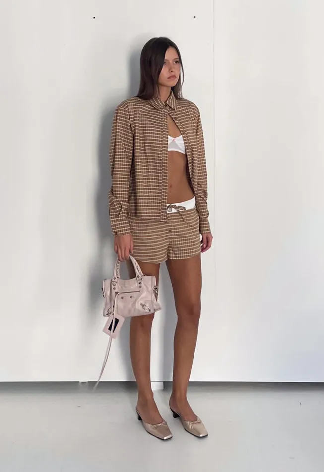 Lioness Fashion NIRVANA SHIRT Chocolate Check Women Tops