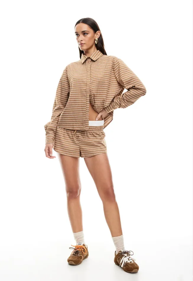 Lioness Fashion NIRVANA SHIRT Chocolate Check Women Tops Lioness Fashion NIRVANA SHIRT Chocolate Check Women Tops