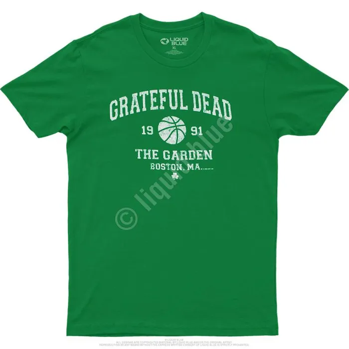 Liquid Blue Athletic TShirt Men Boston Garden 91 Green Athletic TShirt