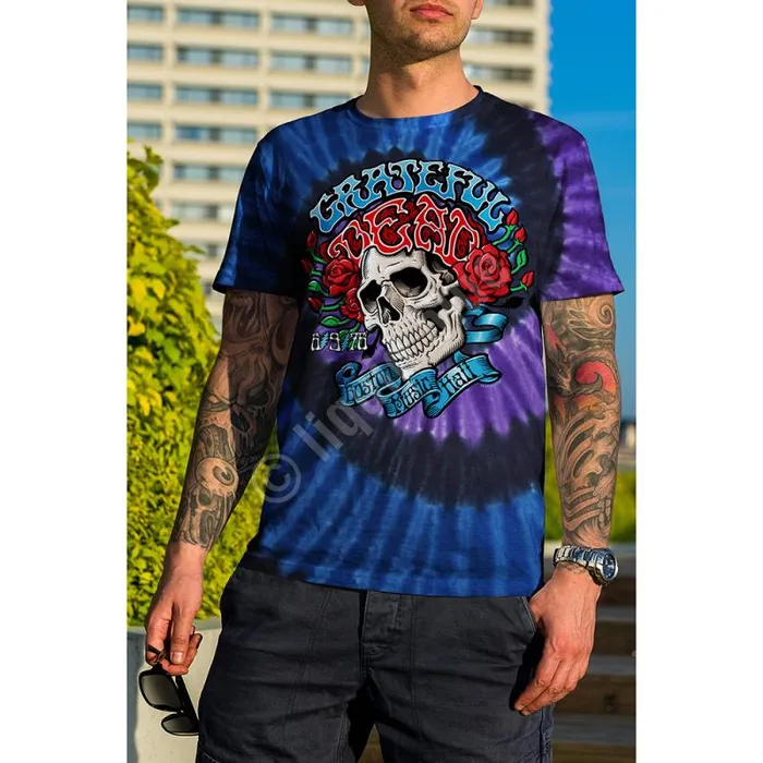 Liquid Blue TShirt Men Boston Music Hall TieDye TShirt