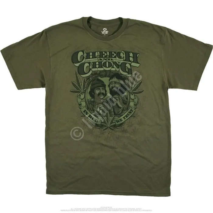 Liquid Blue TShirt Men In Bud We Trust Green TShirt