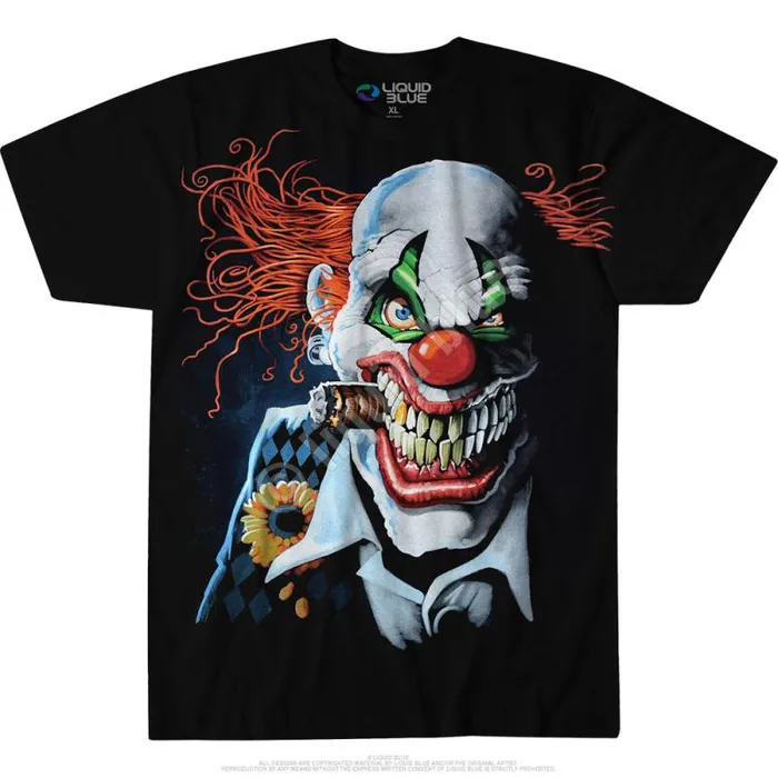 Liquid Blue TShirt Men Joker Clown Black TShirt