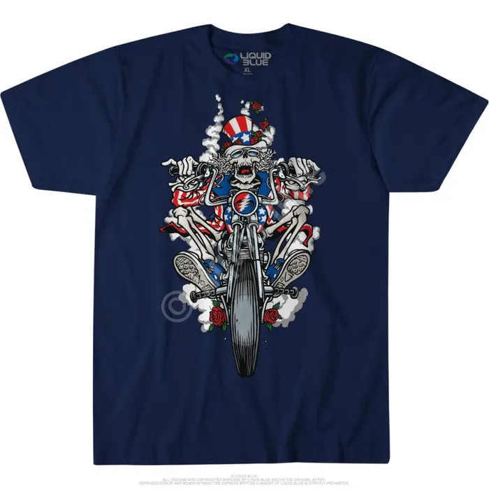 Liquid Blue TShirt Men Moto Sam Custom TShirt