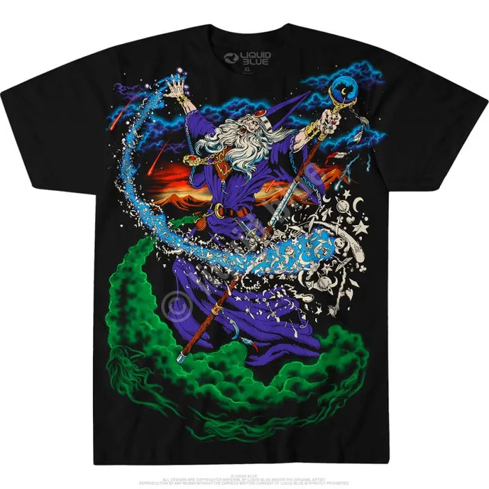 Liquid Blue TShirt Men Rattler Strike Black TShirt