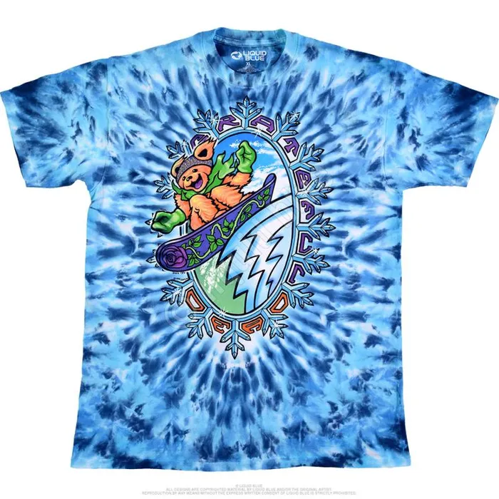 Liquid Blue TShirt Men Snowboard Bears TieDye TShirt