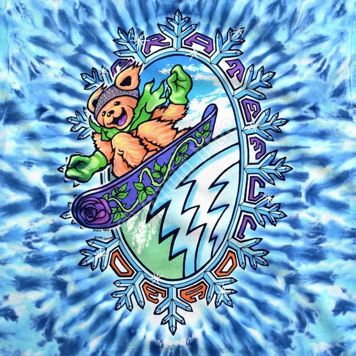 Liquid Blue TShirt Men Snowboard Bears TieDye TShirt