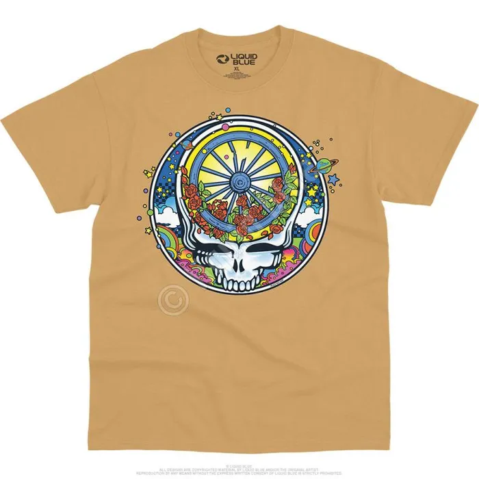 Liquid Blue TShirt Men SYF Wheel and Roses TShirt