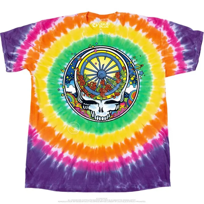 Liquid Blue TShirt Men SYF Wheel and Roses TShirt