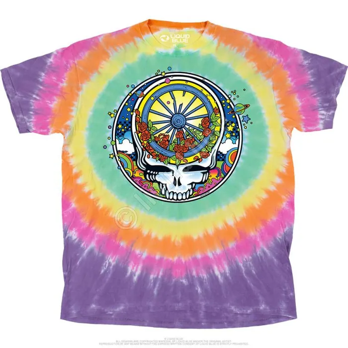 Liquid Blue TShirt Men SYF Wheel and Roses TShirt