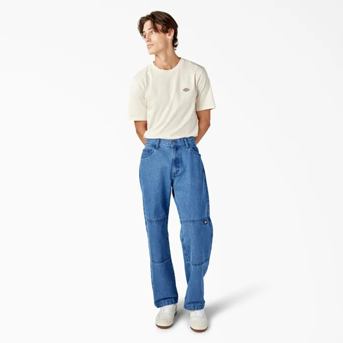 Loose Fit Double Knee Jeans Stonewashed Vintage Blue Stonewashed Vintage Blue wvb Men Dickies Double Knee Loose Fit Double Knee Jeans Stonewashed Vintage Blue Stonewashed Vintage Blue wvb Men Dickies Double Knee