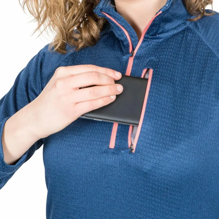Lopez 12 Zip Fleece Navy Marl Women Trespass Fleece