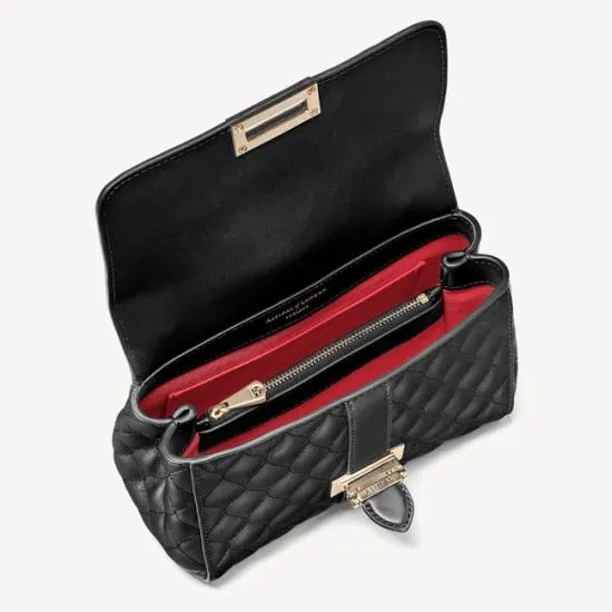 Lottie Bag Black Quilted Kaviar Women Aspinal Of London Shoulder