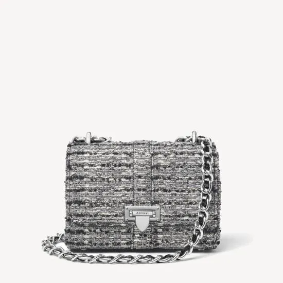 Lottie Bag Silver Metallic Tweed Women Aspinal Of London Shoulder