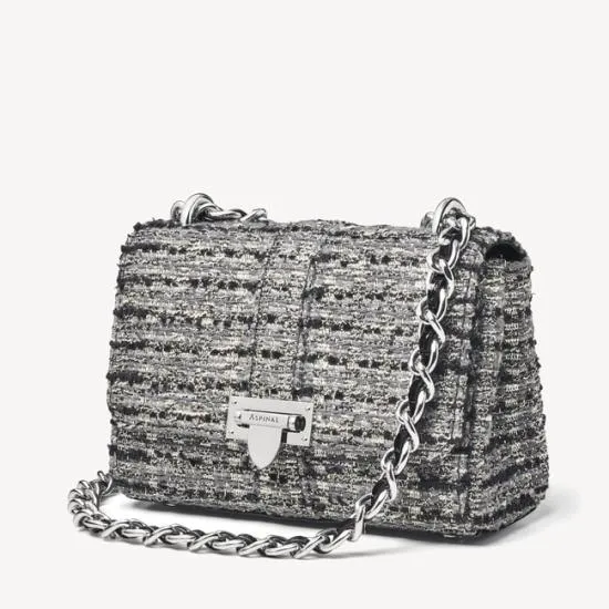 Lottie Bag Silver Metallic Tweed Women Aspinal Of London Shoulder