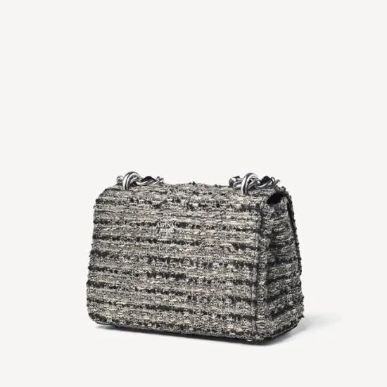 Lottie Bag Silver Metallic Tweed Women Aspinal Of London Shoulder
