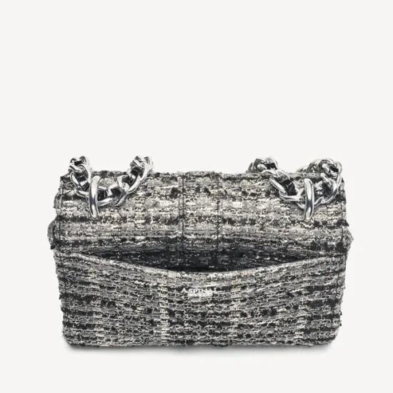 Lottie Bag Silver Metallic Tweed Women Aspinal Of London Shoulder