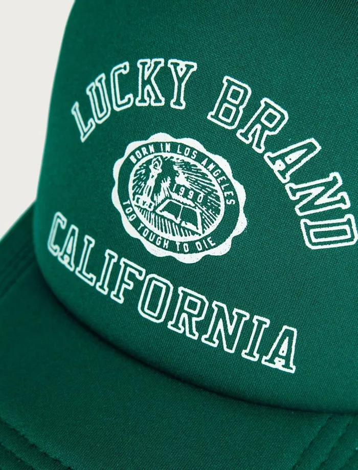 Lucky Collegiate Trucker Hat Dark Green Women Lucky Brand Hats