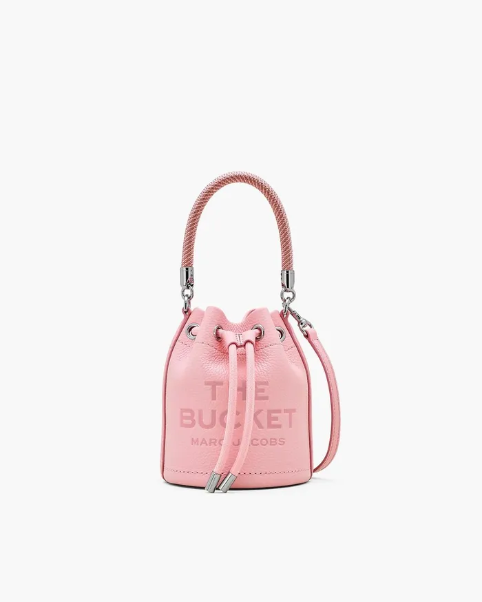 Marc Jacobs Bucket Bags Women The Leather Mini Bucket Bag Ribbon Pink