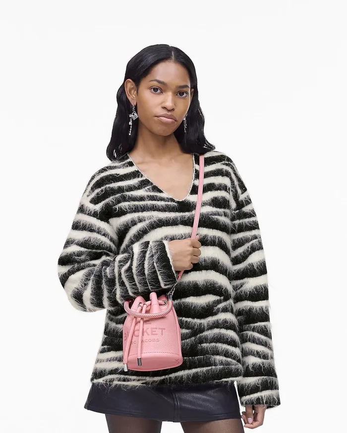Marc Jacobs Bucket Bags Women The Leather Mini Bucket Bag Ribbon Pink
