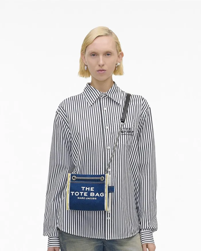 Marc Jacobs Crossbody Bags Women The Denim Chain Crossbody Tote Bag Dark Wash
