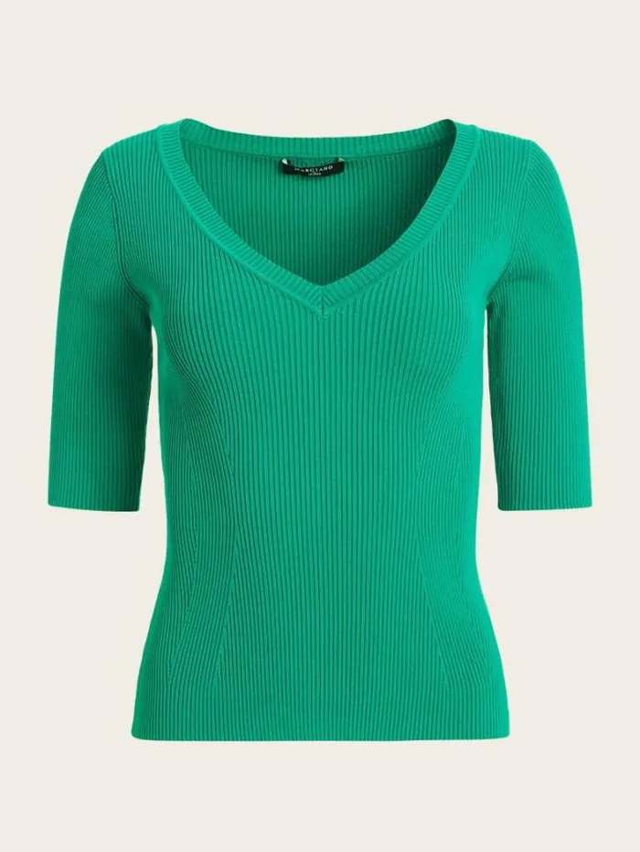 Marciano Aretha Ribbed Sweater Top Classic Emeral Women Tops And Sweaters Marciano Aretha Ribbed Sweater Top Classic Emeral Women Tops And Sweaters