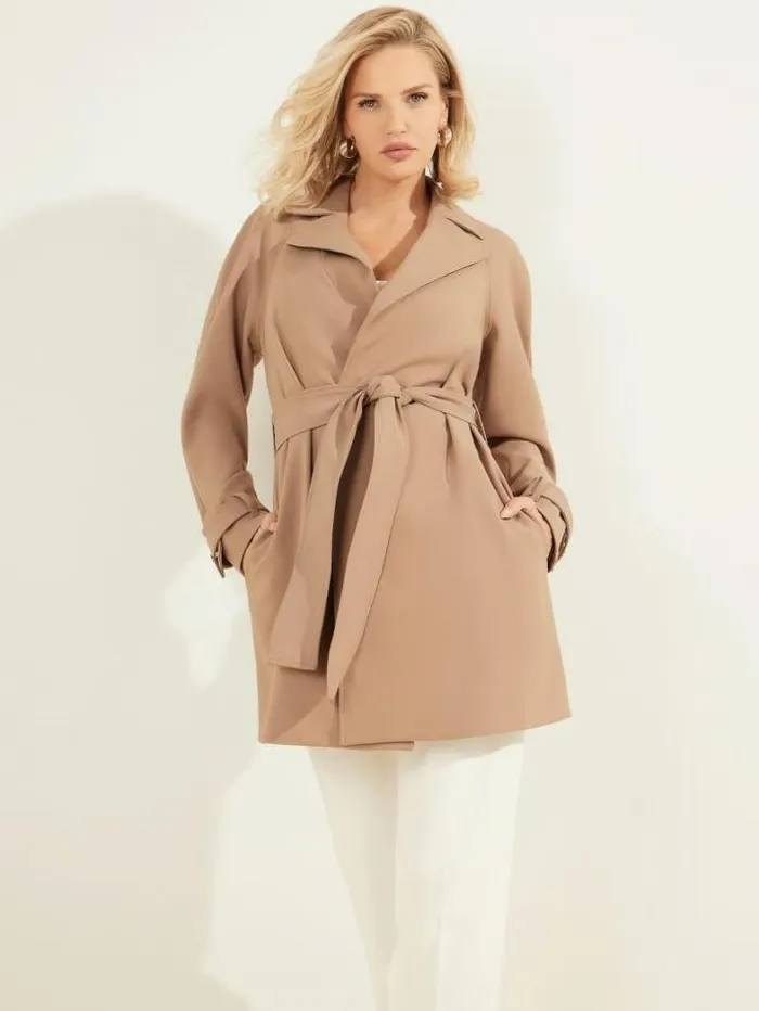 Marciano Austin Wrap Coat Shiitake Brown Women Jackets