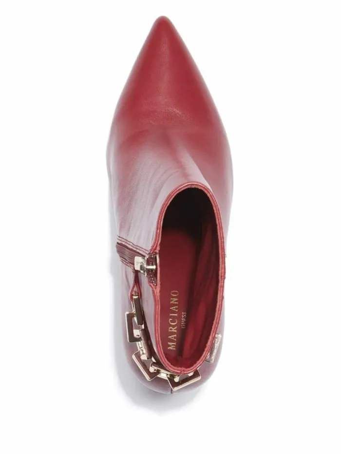 Marciano Bale Leather Bootie Medium Red Women Shoes Marciano Bale Leather Bootie Medium Red Women Shoes