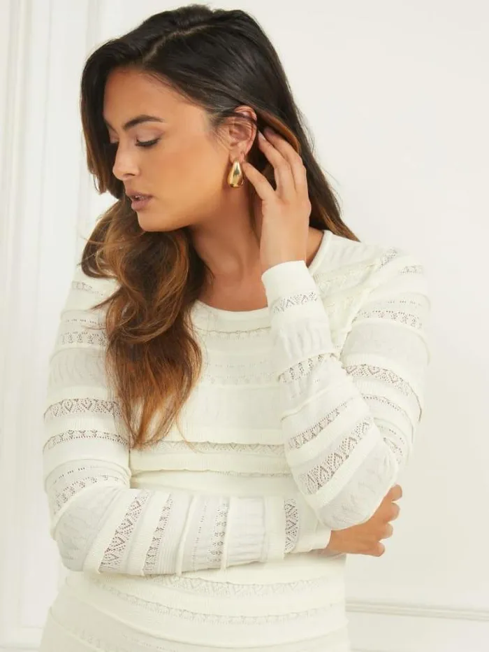 Marciano Beth Sweater Dress Pale Pearl Women Dresses Marciano Beth Sweater Dress Pale Pearl Women Dresses