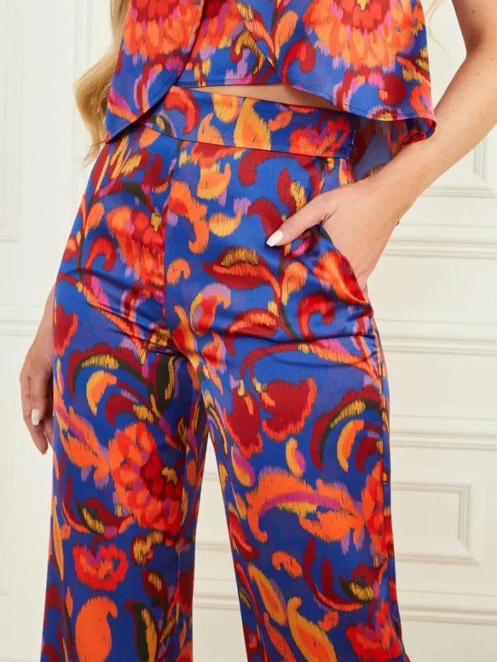 Marciano Betty Printed Blue Pant Betty Blue Print Women Bottoms Marciano Betty Printed Blue Pant Betty Blue Print Women Bottoms
