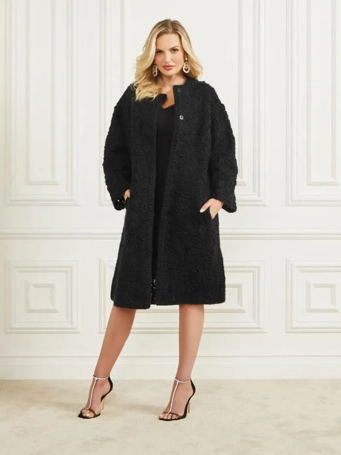 Marciano Braid WoolBlend Coat Black Women Jackets