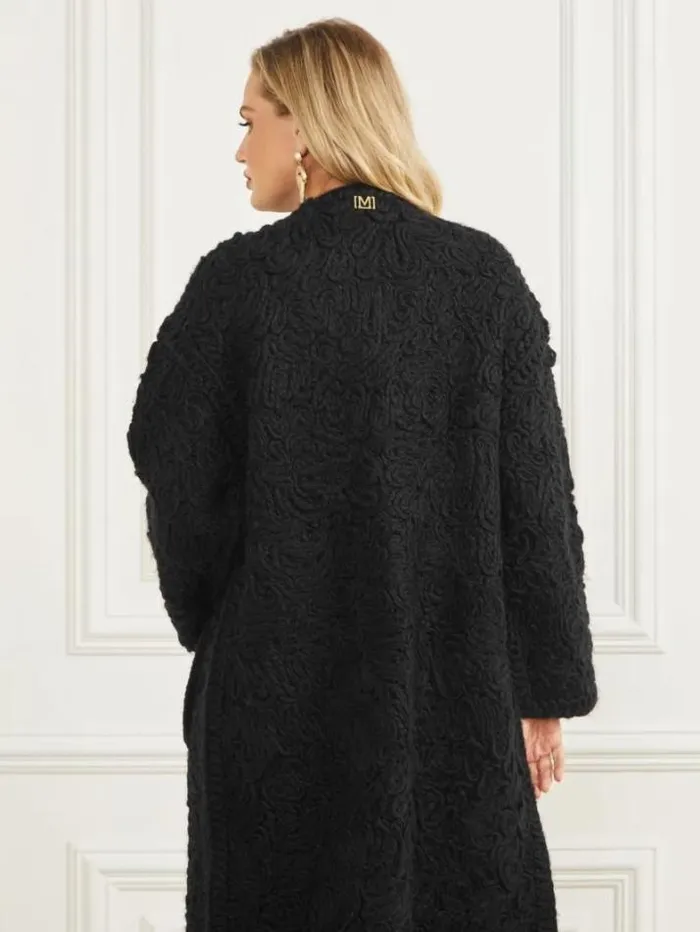 Marciano Braid WoolBlend Coat Black Women Jackets