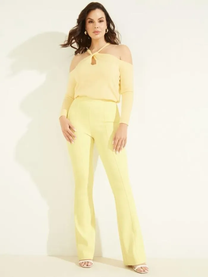 Marciano Chloe Flared Pant Cornsilk Women Bottoms Marciano Chloe Flared Pant Cornsilk Women Bottoms